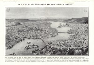 Vista di Canberra, proposta capitale federale dell
