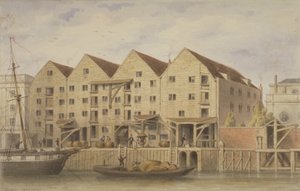Vista di Chamberlains Wharf, Tooley Street, 1846 da English School