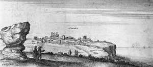 Veduta del Castello di Dover (incisione) da English School