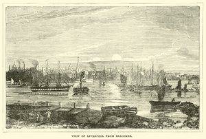 Vista di Liverpool da Seacombe da English School