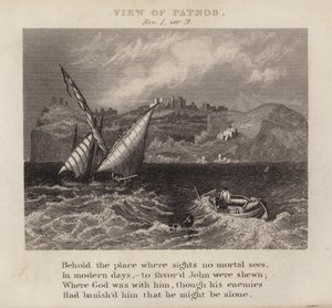 Veduta di Patmos, Apocalisse I, versetto 9