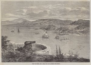 Vista di Point Levi, dalle Mura di Quebec (incisione) da English School