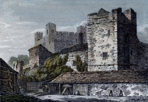 Veduta del Castello di Rochester, Kent, c.1830 da English School