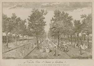Vista di St Jamess Park, Londra da English School