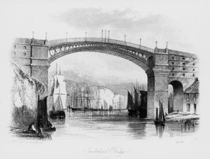 Vista del ponte di Sunderland, 1841 da English School