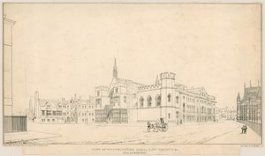 Vista della Sala di Westminster, Tribunali, ecc., dal nord-ovest