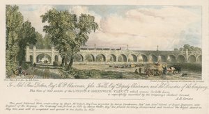 Veduta di una parte del viadotto di Londra e Greenwich, dove attraversa Corbetts Lane, Londra