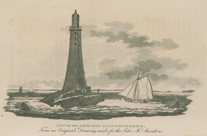 Veduta del faro di Edystone e della roccia da English School