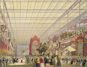 Vista della navata straniera della Grande Esposizione del 1851, da Dickinsons Comprehensive Pictures da English School