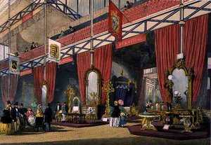 Vista della sezione dei mobili della Grande Esposizione del 1851, da 