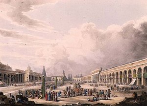 Vista della Grande Piazza con i negozi a Mosca, tavola 3 da 