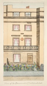 Vista della casa in cui morì George Cruikshank, pub. c.1878 da English School