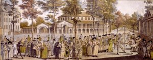 Veduta del Ballo del Giubileo, Giardini di Ranelagh, in celebrazione del compleanno di Giorgio, Principe di Galles, 24 maggio 1759 da English School