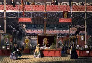 Veduta delle sezioni di Spagna e Portogallo della Grande Esposizione del 1851, da Dickinson