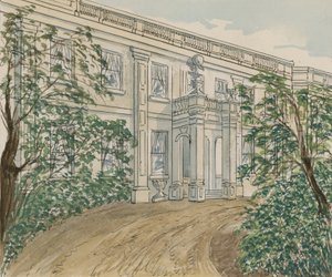 Vista della casa al n.2 di Palace Green, Kensington, in cui morì Thackeray da English School