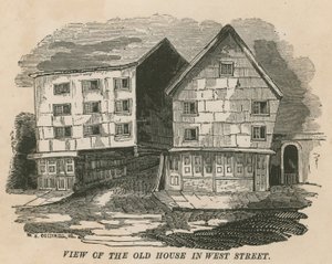 Veduta della vecchia casa in West Street, Londra, precedentemente la Red Lion Inn, Chick Lane, un tempo residenza di Jonathan Wild