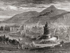 Veduta su Edimburgo dal Monumento a Burns su Calton Hill, da 