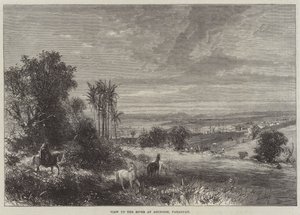 Veduta del fiume ad Asuncion, Paraguay (incisione) da English School