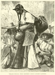 Indiani del villaggio, dal Nord del Messico, portatori d