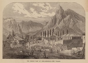 Villaggio di Oberammergau, Baviera, sede di una rappresentazione annuale della Passione
