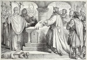 Visita di Carlo Magno al Papa, illustrazione da La storia del protestantesimo di James Aitken Wylie (1808-1890), pub. 1878 da English School