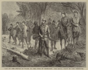 Visita del Principe di Galles al Duca di Hamilton, la festa reale nelle riserve (incisione) da English School