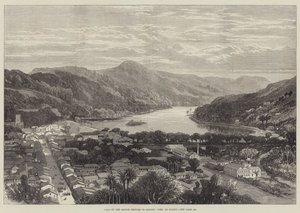 Visita dei principi marinai a Ceylon, vista di Kandy (incisione) da English School