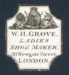 W H Grove, calzolaio per signore, biglietto da visita da English School