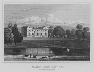 Wakefield Lodge, Northamptonshire (incisione) da English School