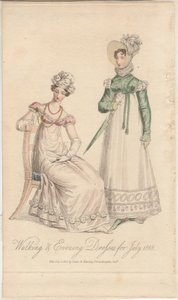 Abiti da passeggio e da sera per luglio 1818, pubblicati da Dean & Munday da English School
