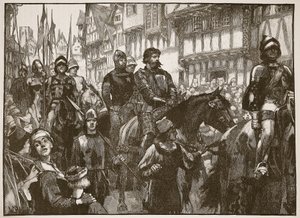 Wallace sulla strada per la Westminster Hall, illustrazione da Cassells Illustrated History of England da English School
