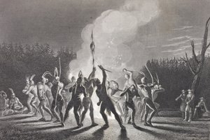 Washington e Fairfax a una danza di guerra indiana, 1748, da 