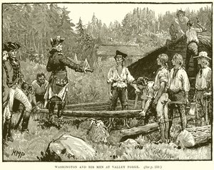 Washington e i suoi uomini a Valley Forge