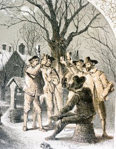 Wassailing gli alberi di mele, 1840 da English School