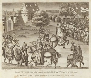 Wat Tyler per la sua insolenza viene ucciso da Walworth e re Riccardo si mette a capo dei ribelli