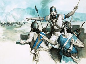 Le guardie della torre di guardia a Babilonia danno l