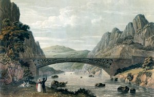 Ponte di Waterloo sul fiume Conwy, Galles da English School