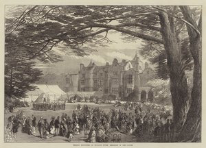 Festività Nuziali a Holland House, Colazione nel Giardino (incisione) da English School