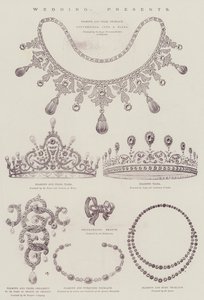 Matrimonio della principessa Maud del Galles e del principe Carlo di Danimarca (litografia a colori) da English School
