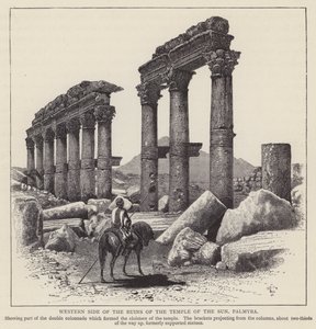 Lato occidentale delle rovine del Tempio del Sole, Palmira (incisione) da English School