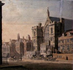 Westminster Hall e New Palace Yard, c.1808 da English School