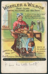 Wheeler & Wilson, Macchine da Cucire - riparazione dei pantaloni di un ragazzo da English School
