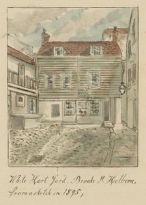 White Hard Yard, Brooke Street, Holborn, Londra, da uno schizzo del 1895 da English School