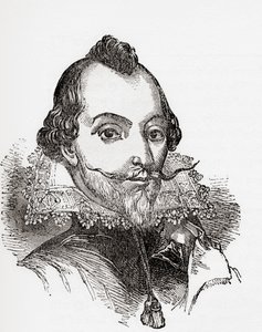 William Drummond, detto "di Hawthornden", poeta scozzese, da Old England: A Pictorial Museum, pub. 1847 da English School