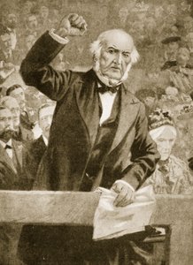 William Gladstone parla a una riunione a Liverpool il 24 settembre 1896