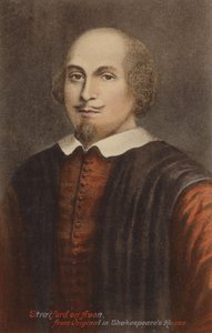 William Shakespeare (c1564-1616), drammaturgo e poeta inglese (litografia a colori) da English School