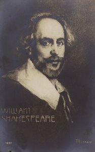 William Shakespeare (c1564-1616), drammaturgo e poeta inglese (litografia)