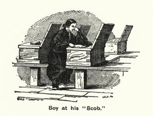 Winchester College: Ragazzo al suo "Scob" da English School