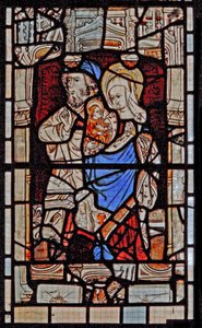 Vetrata raffigurante Santa Maria Salome, Zebedeo con il piccolo San Giovanni da English School
