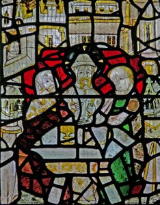Finestra Ww che raffigura una scena di resurrezione: la cena di Emmaus da English School